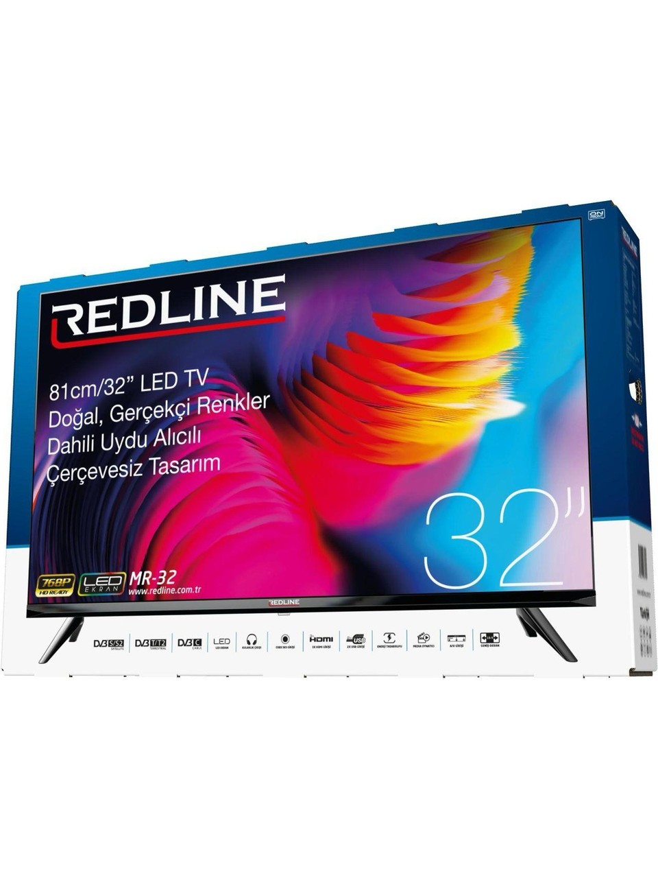 Redline MR-32 32inç 81 Ekran Dahili Uydu Alıcılı HD LED TV(Çerçevesiz)