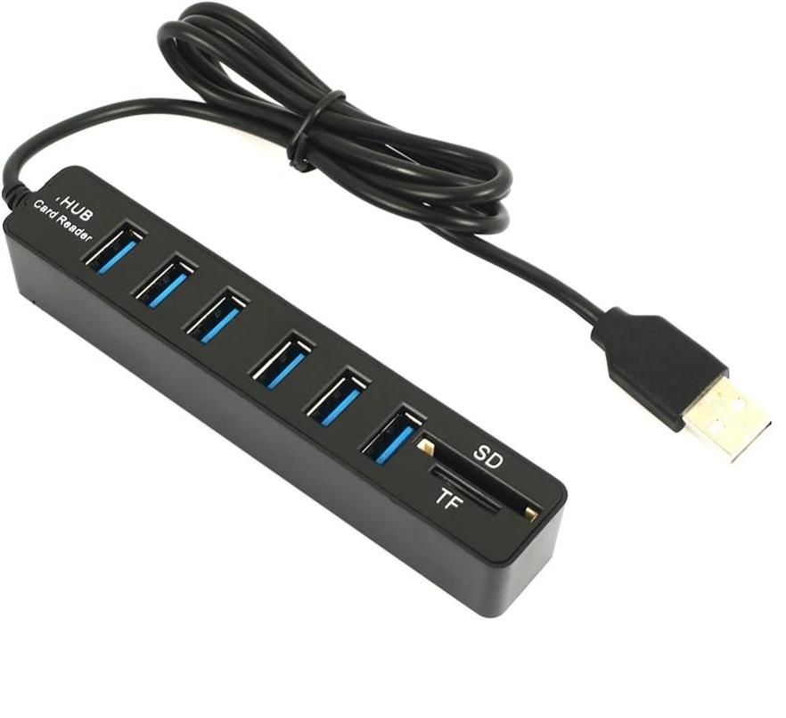 6 Port Usb Hub MicroSD Tf Sd Kart Okuyucu Çoklayıcı