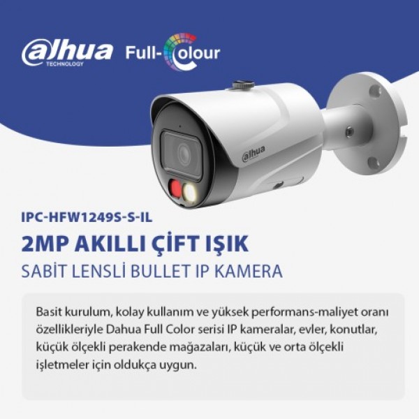 Dahua HFW1249S-S-IL IP Full Color(Gece Renkli) Bullet Kamera