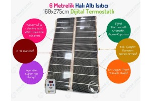 6 Metrelik Karbon Film Halı Altı Isıtıcı Dijital Termostatlı 160x275cm Ölçülerinde