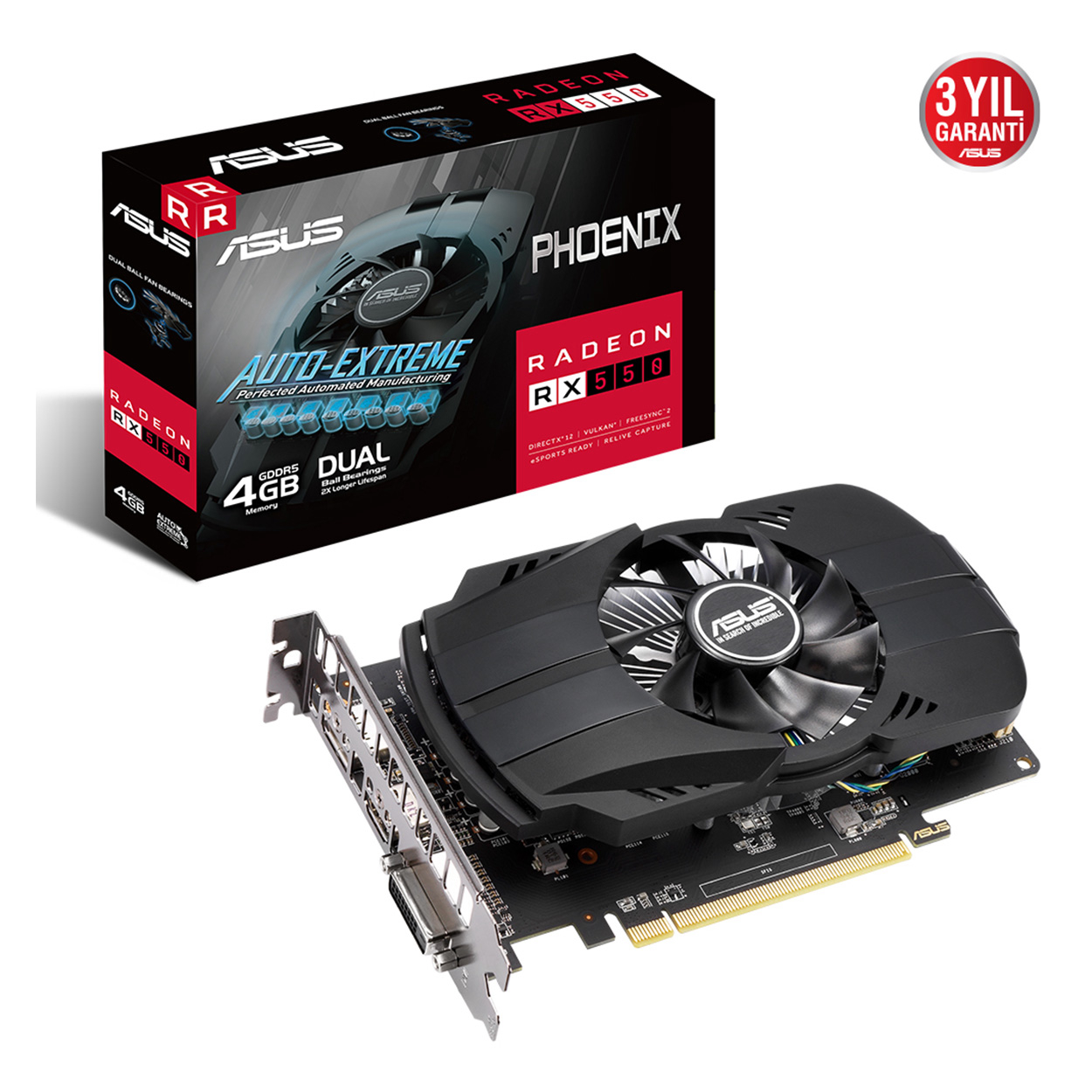 Asus PH-RX550-4G-EVO 128 Bit GDDR5 4 GB Ekran Kartı