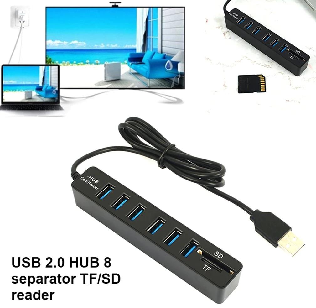 6 Port Usb Hub MicroSD Tf Sd Kart Okuyucu Çoklayıcı