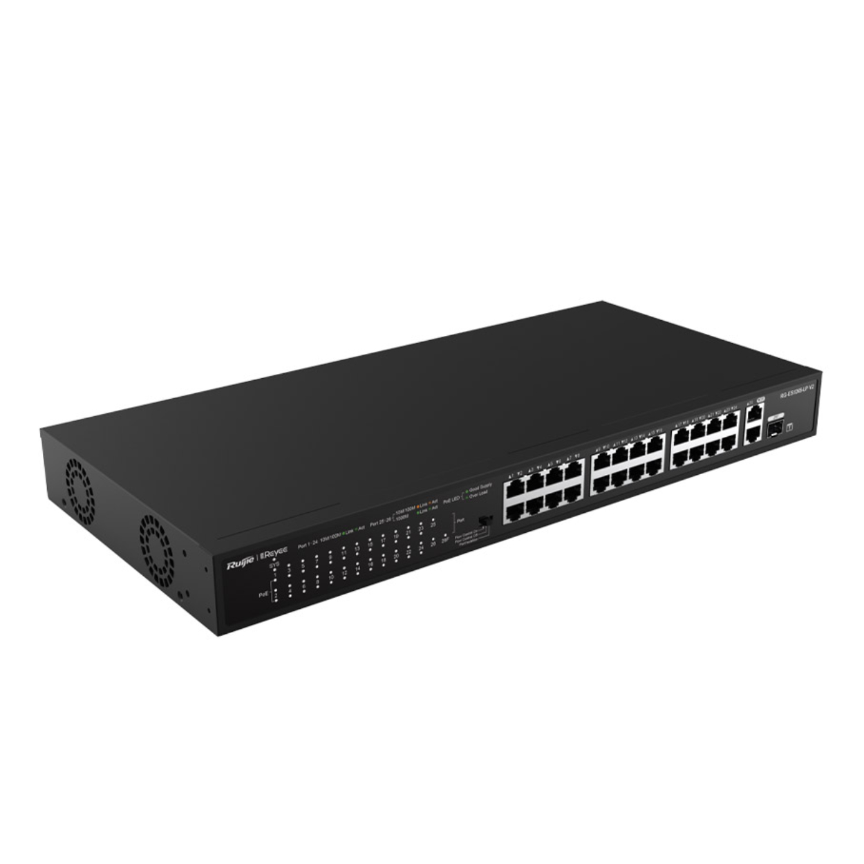 RUIJIE REYEE RG-ES126S-P V2 24FE 370W Poe, 2GE Uplink, 1GE SFP Combo Switch