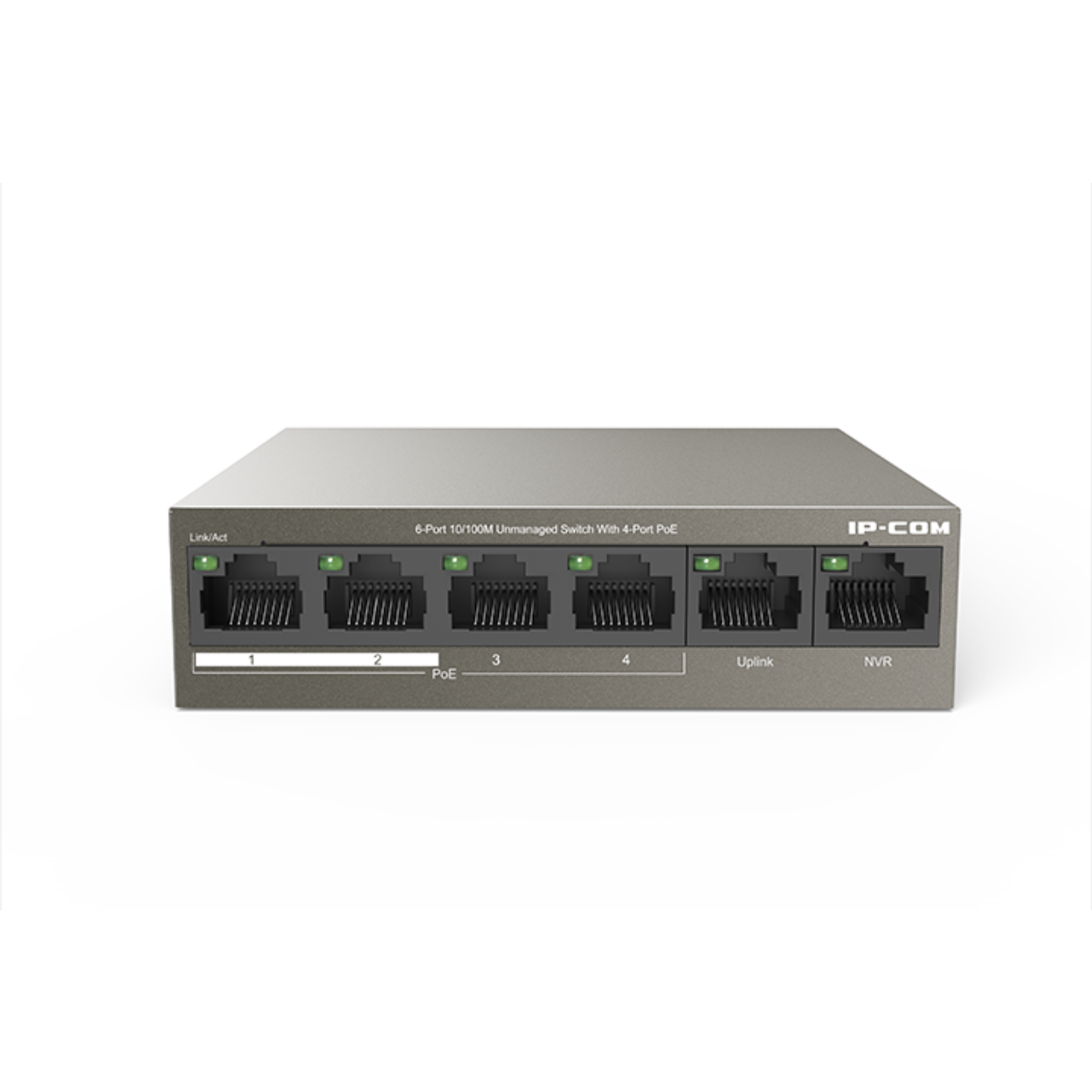 IP-COM F1106P-4-63W 4FE PoE Port (63W), 2FE Uplink Desktop Switch