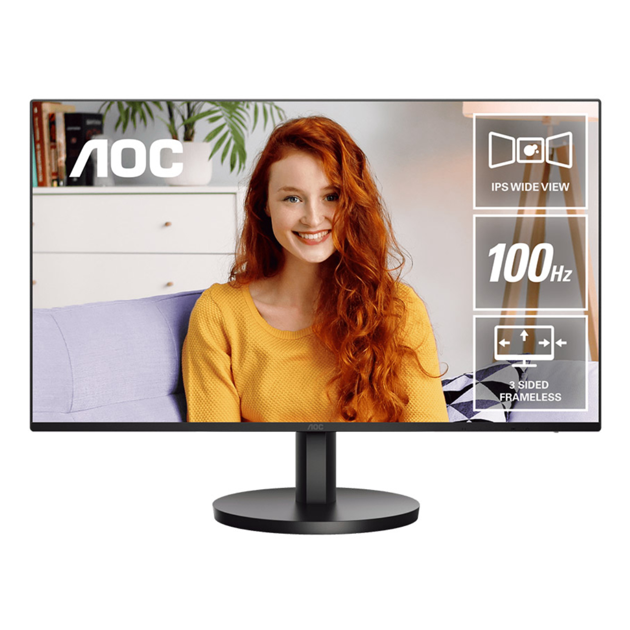 23.8inç AOC 24B3HA2 IPS 1ms HDMI, VGA, 100Hz, Hoparlör, Vesa, Adaptive Sync