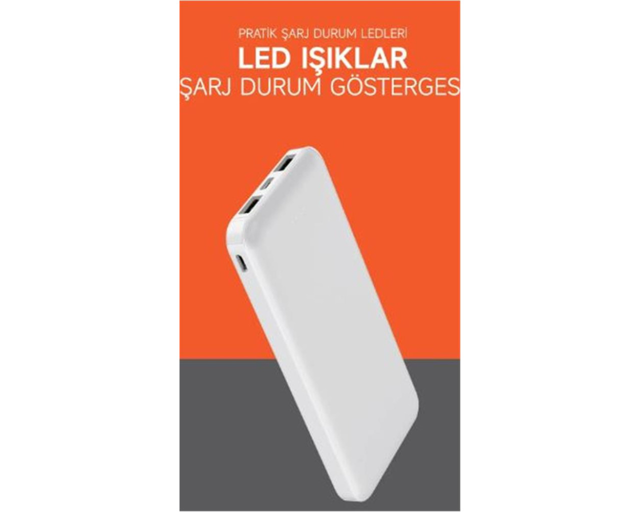 SnapMax SNP-3000 Beyaz 10.000 mah Powerbank 2x USB Çıkışlı 1 Type-C ve 1 Micro Girişli