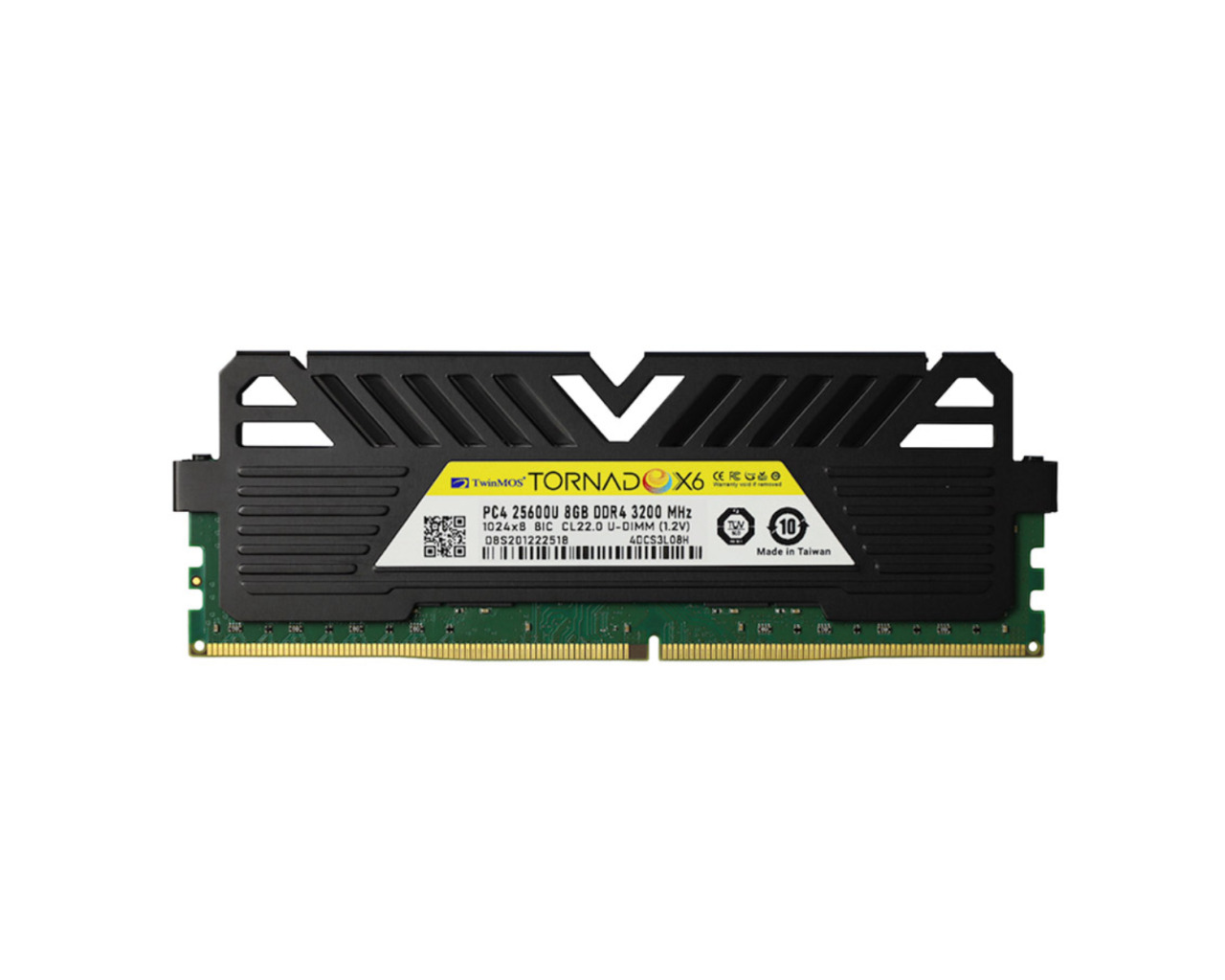 TwinMOS DDR4 8GB 3200MHz CL22 TornadoX6 Desktop Ram (Soğutuculu)