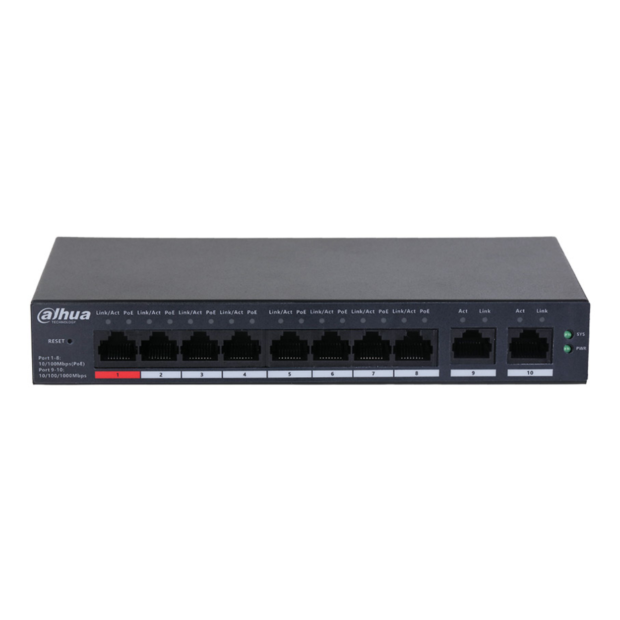 DAHUA CS4010-8ET-110 8FE PoE Port (110W) 2GE Uplink Cloud Managed Desktop Switch