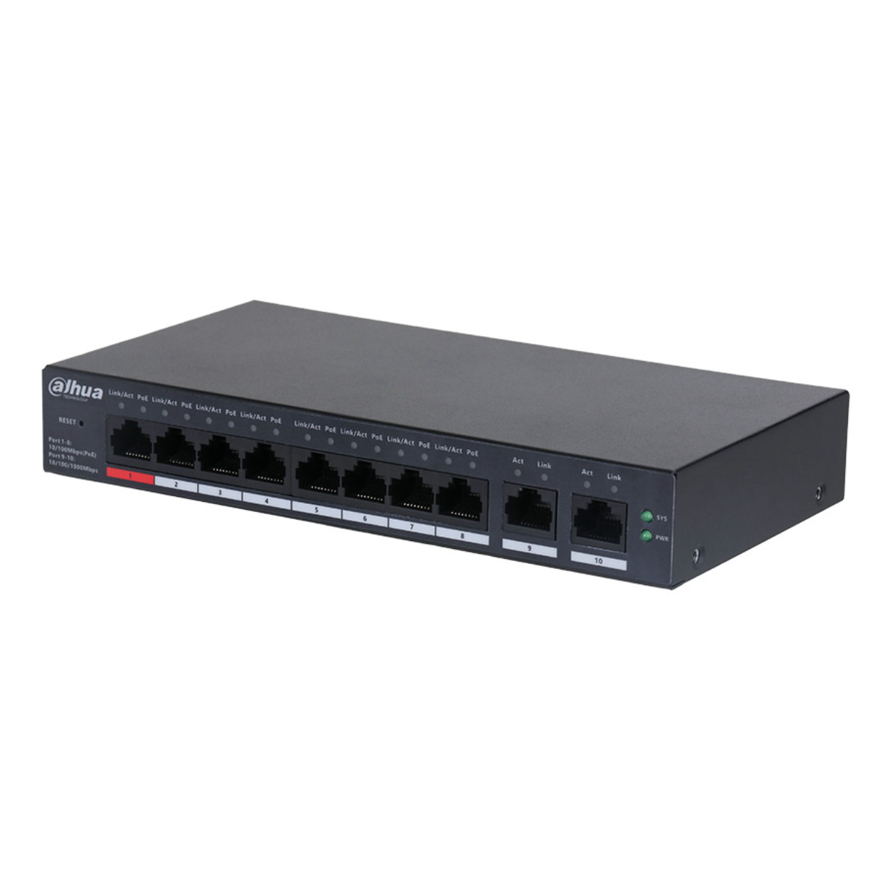 DAHUA CS4010-8ET-110 8FE PoE Port (110W) 2GE Uplink Cloud Managed Desktop Switch