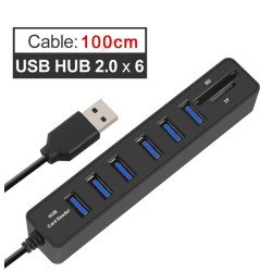 6 Port Usb Hub MicroSD Tf Sd Kart Okuyucu Çoklayıcı