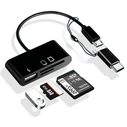 Type-C Micro Usb 3in1 Sd Micrsd Kart Okuyucu Otg Çevirici Kablosu